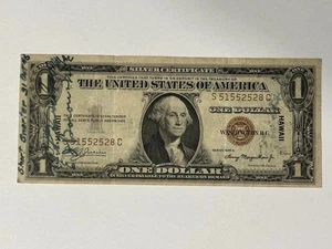 1935 A $1 One Dollar Hawaii Overprint Emergency Issue Note D5 - Picture 1 of 2