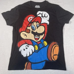 Super Mario Men's XL Mario Jump Graphic T-Shirt Black Short Sleeve Crew Neck - Picture 1 of 7
