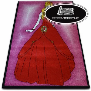 Teppiche Weich und dicht Kinder Teppich KIDS C425 rosa Prinzessin roten Kleid - Picture 1 of 6