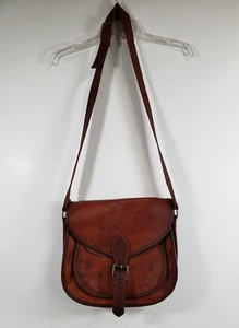 Great Seal of The State of Oklahoma 1907 Leather Crossbody Saddle Bag Brown - Picture 1 of 17