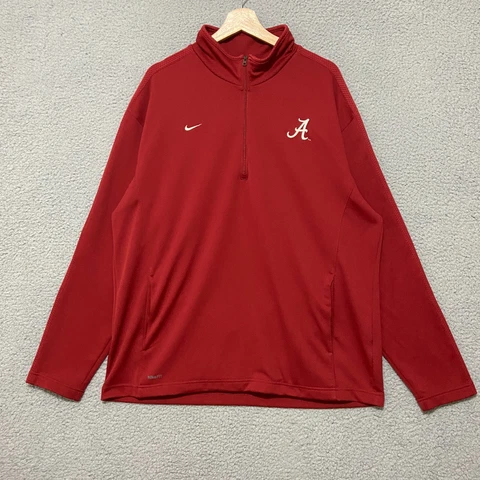 Alabama Crimson Tide Nike 1/4 Zip Sweatshirt Men's XL Red Pullover Polyester Cover