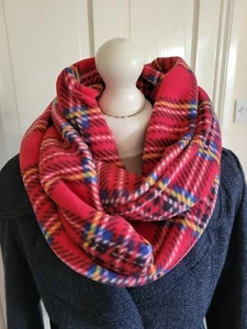 Fleece Royal Stewart Tartan Infinity Scarf Snood Cowl Loop Gift - Picture 1 of 3