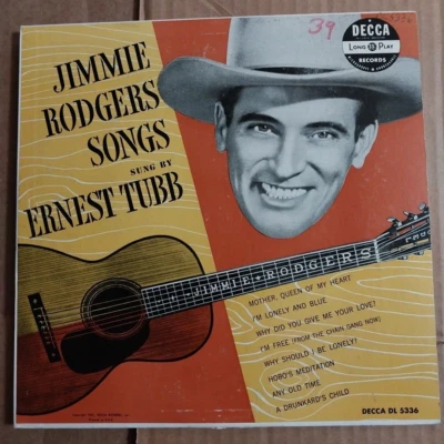 Jimmie Rodgers Songs sung by Ernest Tubb Lp 10" vinyl 33rpm microgroove - Image 1 of 3