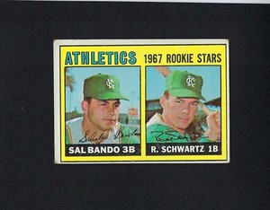 1967 Topps #33 SAL BANDO / RANDY SCHWARTZ Athletics A's Rookie Stars