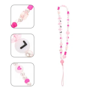 2 Pcs Nachahmung Perlen Handy Lanyard Telefon-Lanyards Mit Liebesmuster - Zdjęcie 1 z 12