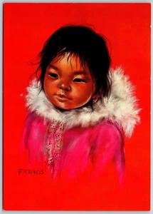 Postcard Ekaluk Painted by Dorothy Francis Canadian Inuit Child - Picture 1 of 2