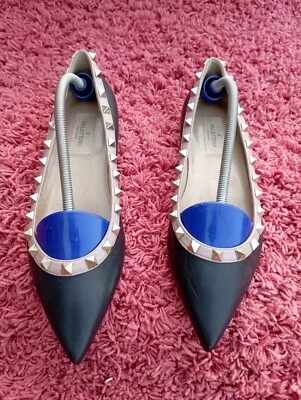 Bailarina Rockstud de cuero negra talla 36,5 Valentino Garavani Foto 1 de 4