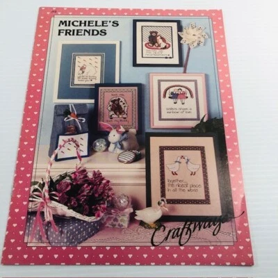 Michele's Friends 15 Page Cross Stitch Patterns Booklet Craftways 1985 Vtg - Image 1 of 4