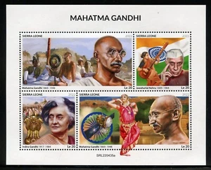 Sierra Leona 2022 Mahatma Gandhi Hoja Menta sin Charnelear - Imagen 1 de 1
