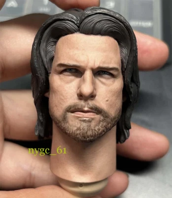 Cabeza de samurai 1:6 Tom Cruise esculpida pelo largo para juguetes corporales figura masculina de 12" Foto 1 de 3