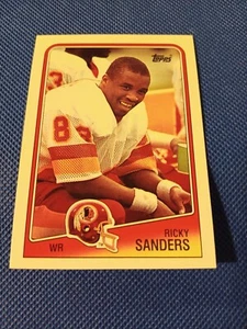 1988 RICKY SANDERS TOPPS NFL ROOKIE CARD RC #14 WASHINGTON REDSKINS SW TEXAS ST - Bild 1 von 2