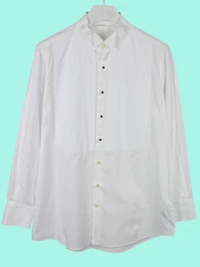 Suitsupply Camicia Formale Extra Slim Fit Uomo XLARGE Bianco Pique Bib Tuxedo - Foto 1 di 11