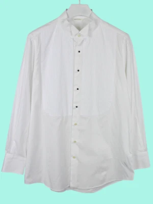 Suitsupply Camicia Formale Extra Slim Fit Uomo XLARGE Bianco Pique Bib Tuxedo - Immagine 1 di 4