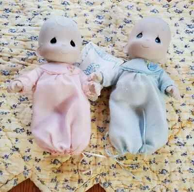 Vtg Precious Moments Trish 7" & Boy P.D. Baby Doll Porcelain Head Soft Body - Image 1 of 3