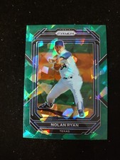 Nolan Ryan 2023 Panini Prizm No.84 Green Cracked Ice Texas Rangers 