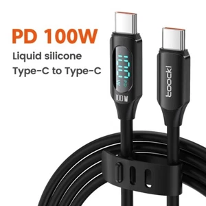 USB C to USB C Cable 100W Type C PD Fast Charging Data Cord With LED Display New - Picture 1 of 12