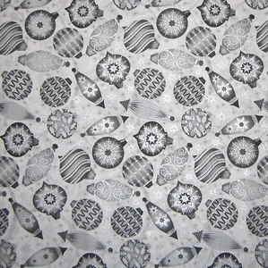 Elegante Tela de Navidad - Adorno Bombilla Gris y Blanco Metálico - PATIO en Blanco - Imagen 1 de 1