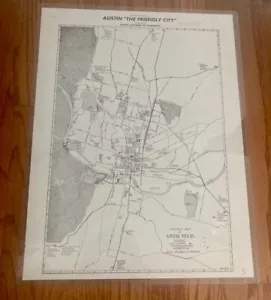 Vintage 1957 Chamber of Commerce Map Austin Texas City Travis County Texana Art - Picture 1 of 2