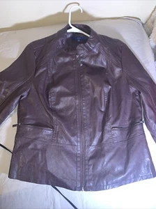 APT 9 Women's Motorcycle Jacket Brown Moto Faux Leather Size XL - Picture 1 of 6