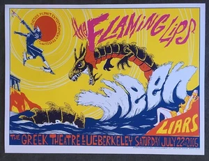 Flaming Lips Ween Liars 2006 Poster Greek Theatre Berkeley APE #30 Manny Silva - Picture 1 of 5
