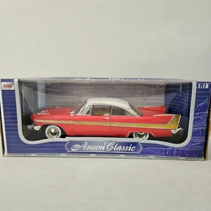 ANSON CLASSIC RED WHITE 1:18 1957 PLYMOUTH FURY AMERICAN ULTRA RARE EDITION - Picture 1 of 5