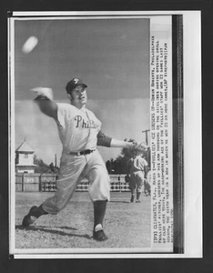 Foto stampa 1956, Robin Roberts Philadelphia Phillies, 6 anni consecutivi con 20 - Foto 1 di 3