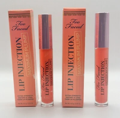 2 X Too Faced Lip Injection Max PLUMP Extra Strength Creamsicle Tickle 4.0 - Image 1 of 2