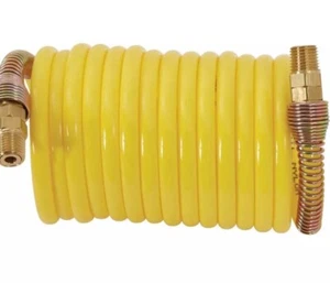 MILTON 1667 1/4 " x 12 ft. Nylon Re-Koil Air Hose, Yellow - Bild 1 von 2