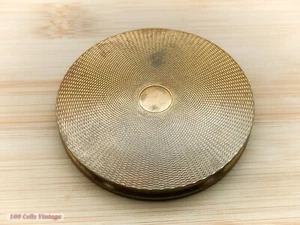 Gold Tone Guilloche-Vintage Make Up/Powder Compact-206 - Bild 1 von 6