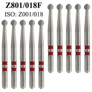 Fresas dentales de alta velocidad finas Z801-018F de bola FG con corte de circonio - Imagen 1 de 19