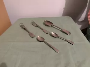 Victorian Nevada Silver D&A Serving Spoon & Forks - Also Potosi Silver Spoon - Picture 1 of 16