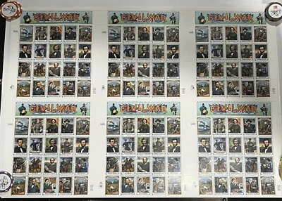 Uncut Press Sheet (6 Sheets) 1994 Civil War Postal $.32 Stamps - Image 1 of 4