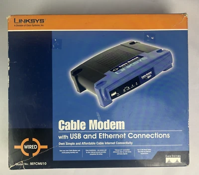Cisco Linksys BEFCMU10 Cable Mode  W/ USB & Ethernet for Microsoft/Win - Image 1 of 4