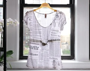 John Galliano Vintage Gazette White Silver Buckle Blouse Top - Picture 1 of 5