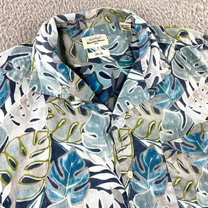 Hartford Hawaiian Shirt Mens Medium Slim fit Camp Loop Collar Reverse Print - Picture 1 of 9