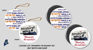 PITTSBURGH MILLS MALL Ornament / Magnets Vintage Defunct Shopping Dead Galleria - Picture 1 of 1