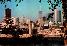 CONTINENTAL SIZE POSTCARD SKYLINE VIEW OF MONTREAL 8c STAMP CANADA POST OFFICE
