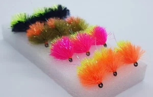 x12 Selection of Supersoft Blobs, Sz 6 Assorted Lures Trout Fly Fishing Flies - Picture 1 of 2