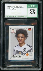 LEROY SANE 2018 Panini World Cup Stickers 446 Black Back Germany CSG 8.5 NM/Mint