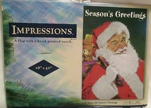 Alegre Papá Noel con Saludos de Temporada Bandera Impresiones Vacaciones Navidad Nuevo en Paquete - Imagen 1 de 4