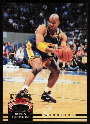 1992-93 Stadium Club Byron Houston #350 BASKETBALL CARD Golden State Warriors RC - Image 1 of 2
