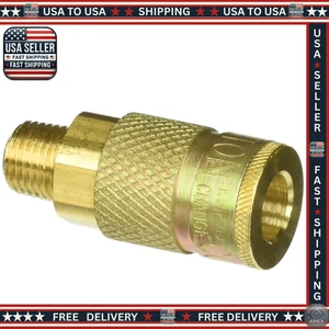 1/4" MNPT T Style Air Coupler Brass 300 PSI 40 SCFM Max Temp 250°F USA Mad - Picture 1 of 3