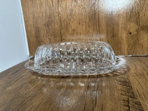 Mikasa Park Lane Crystal Glass Covered Butter Dish - Picture 1 of 3