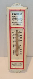 Vintage Thermometer Advertisement Edwards Real Estate - Metal - Picture 1 of 4