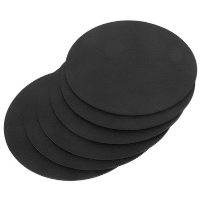  Lot de 6 dessous de verre ronds en PU noir - Dessous de verre résistants à la - Image 1 of 4