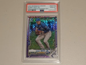 2021 Bowman Chrome Prospect Purple Shimmer #193 Bobby Witt Jr PSA 10 GEM MINT - Picture 1 of 2