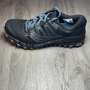 Zapatillas de Trail Running Saucony Peregrine ISO para Hombres Talla 9 Negro Azul Empuñadura PWRTRAC - Imagen 1 de 8