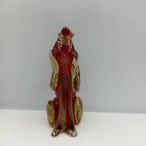 Caniche de cristal de uranio de Murano vintage raro detalle rojo y mancha dorada 18 cm 880 g - Imagen 1 de 6