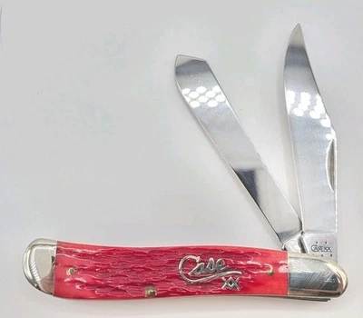 Case XX 6240 SS 2004 hueso rojo oscuro pierna perro gato primera edición? con Script Tang Foto 1 de 4