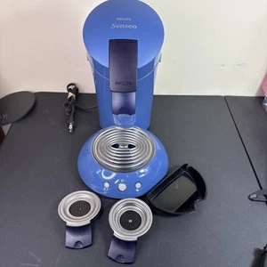 Philips Senseo Pod Coffee Maker Blue Machine For Parts or Repair + Pod Holders - Picture 1 of 3